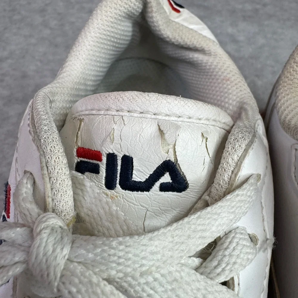 Fila Women 5.5 Disruptor Platform Sneakers White Navy Red Striped 5RM01052-125‎